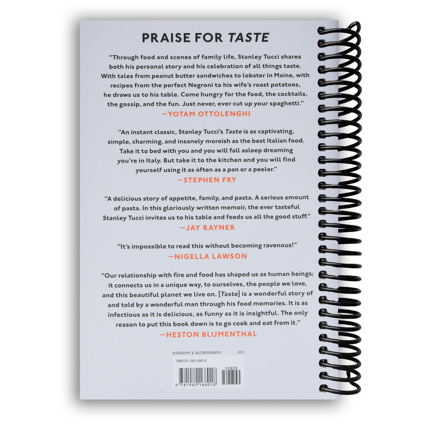 Back Cover of Taste: My Life Through Food