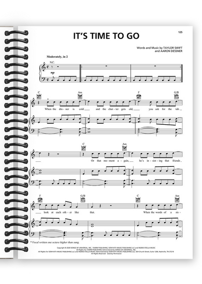 Taylor Swift - Evermore: Piano/Vocal/Guitar Songbook (Spiral Bound)