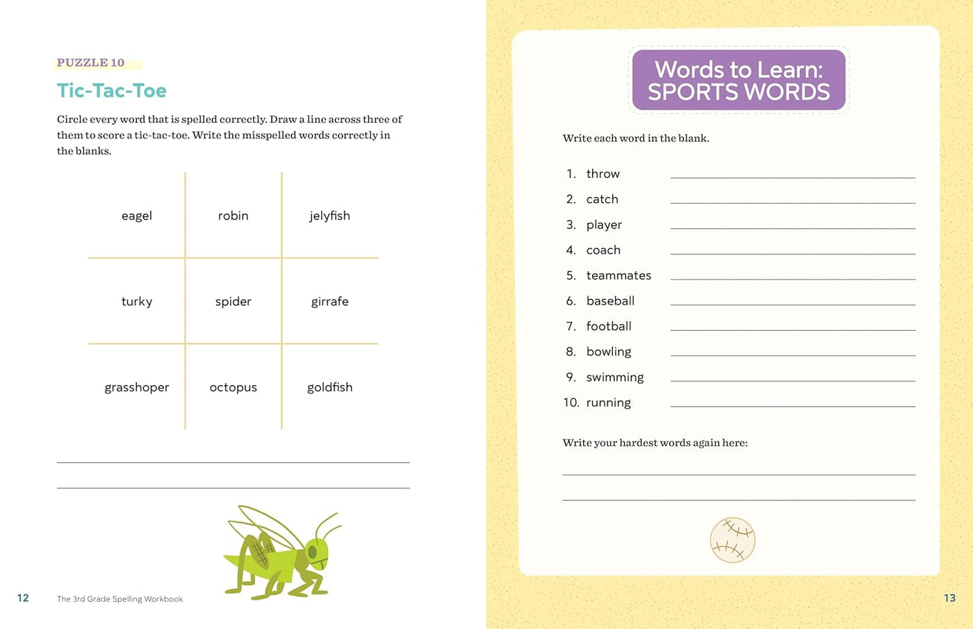 Puzzle 10: Tic-Tac-Toe & Words to Learn: Sports Words