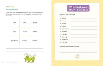 Puzzle 10: Tic-Tac-Toe & Words to Learn: Sports Words