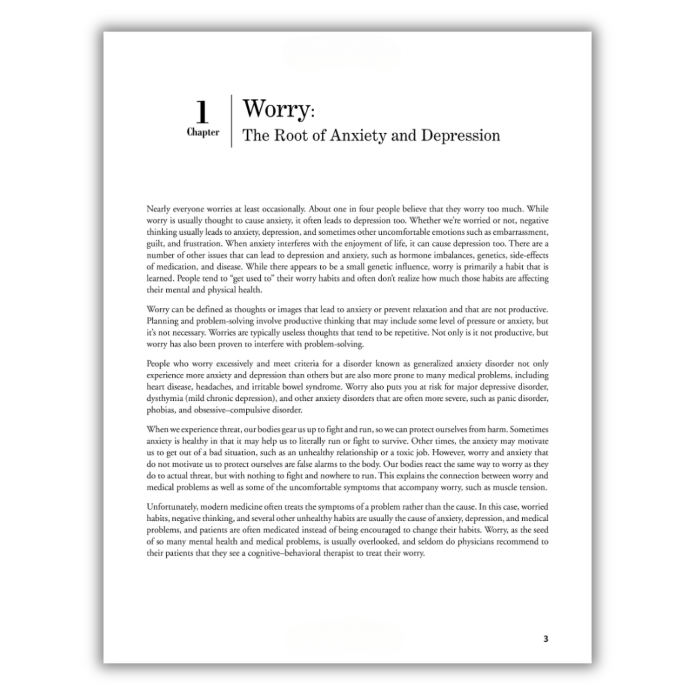 Inside page of The Anxiety, Worry & Depression Workbook