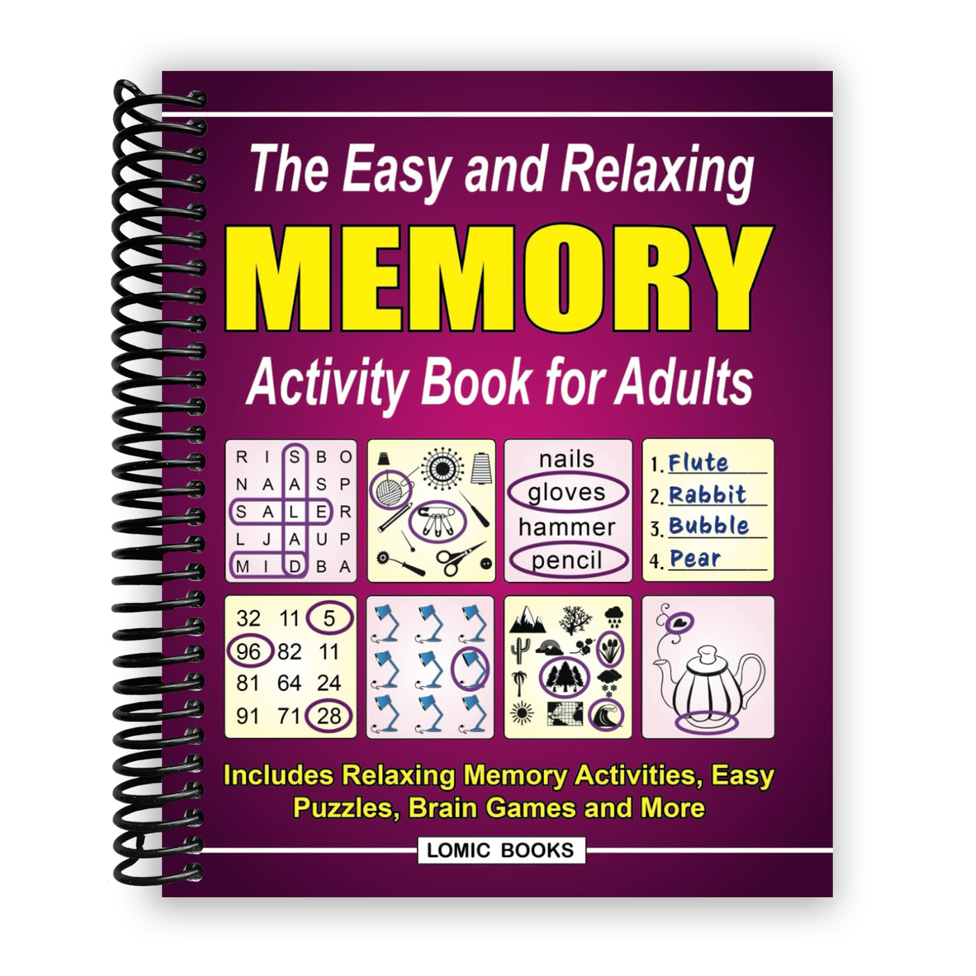 Front Cover of The Easy and Relaxing Memory Activity Book for Adults