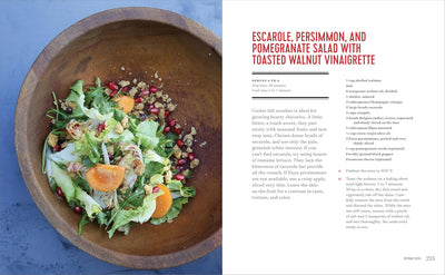 Escarole, Persimmon, and Pomegranate Salad with Toasted Walnut Vinaigrette