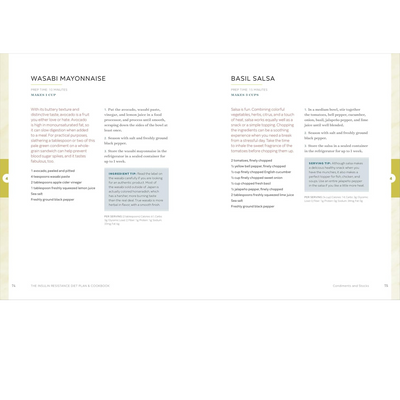 Pages 74 to 75: Wasabi Mayonnaise & Basil Salsa