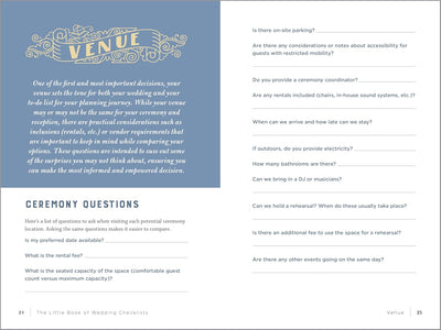 Pages 24 to 25: Venue