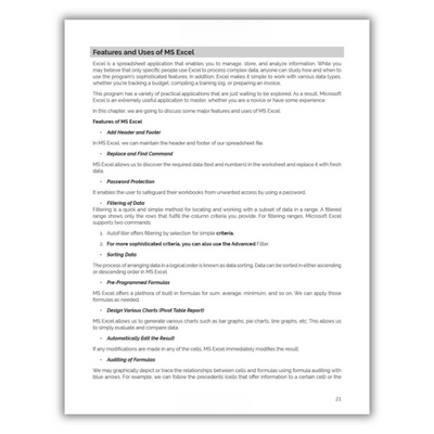 Features and Uses of MS Excel