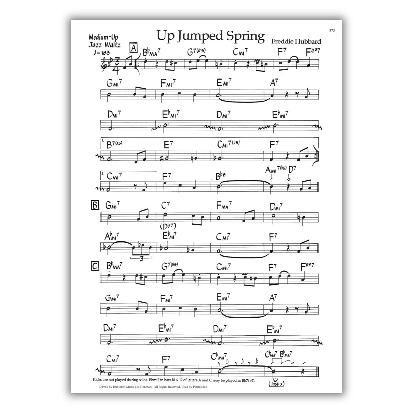 music composition of Up Jumped Spring by Freddie Hubbard