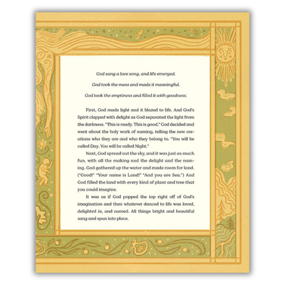 Inside page about how God began the creation process