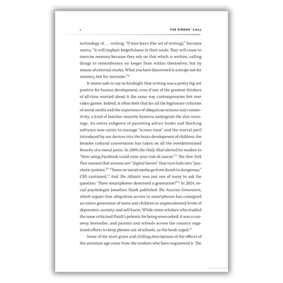 page inside The Sirens' Call: How Attention Became the World's Most Endangered Resource (Spiral Bound)