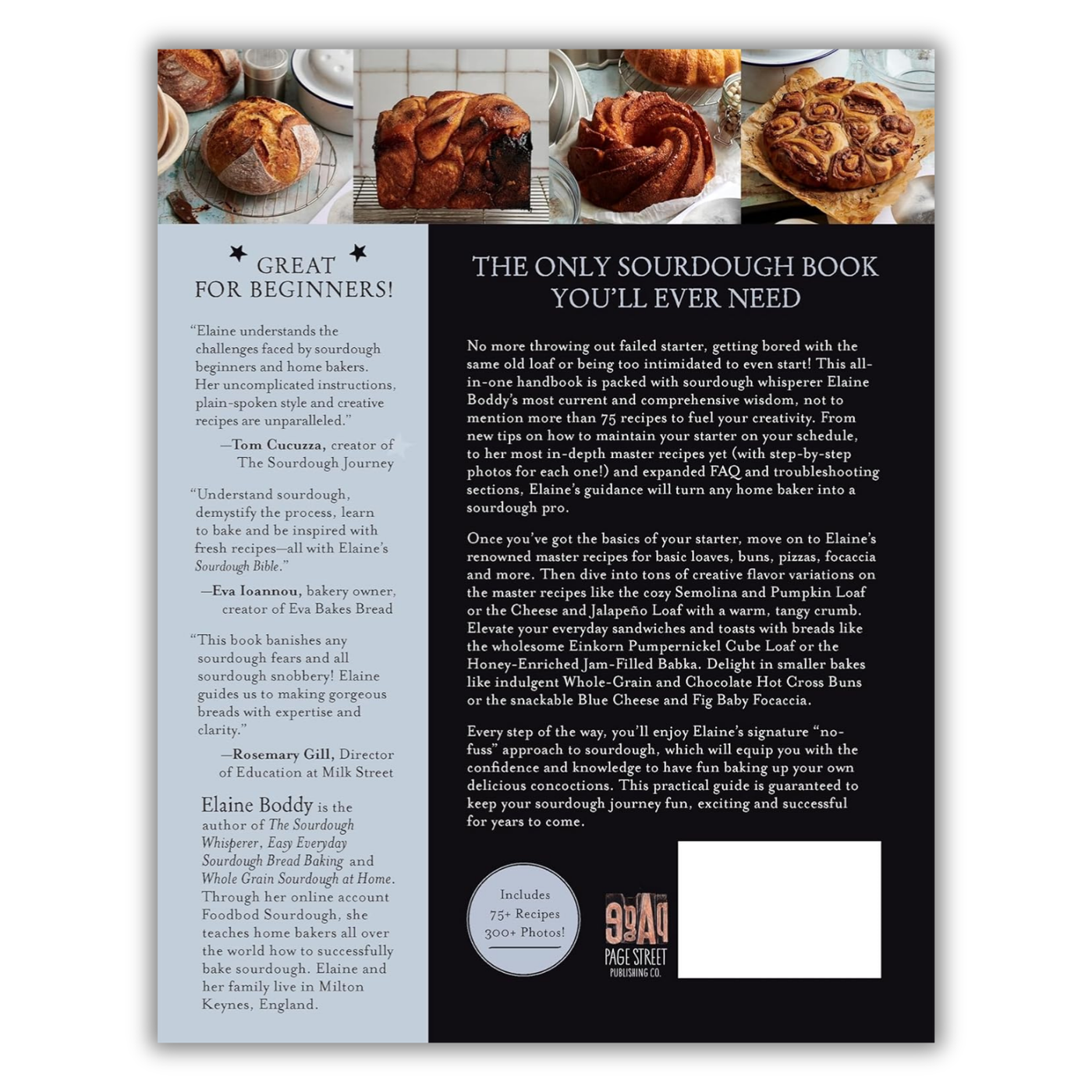 Back cover of The Sourdough Bible: The Ultimate Resource for Great Bread at Home (Spiral Bound)
