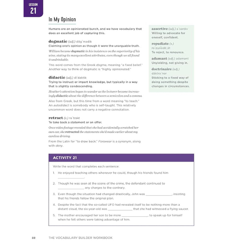 The Vocabulary Builder Workbook (Spiral Bound)