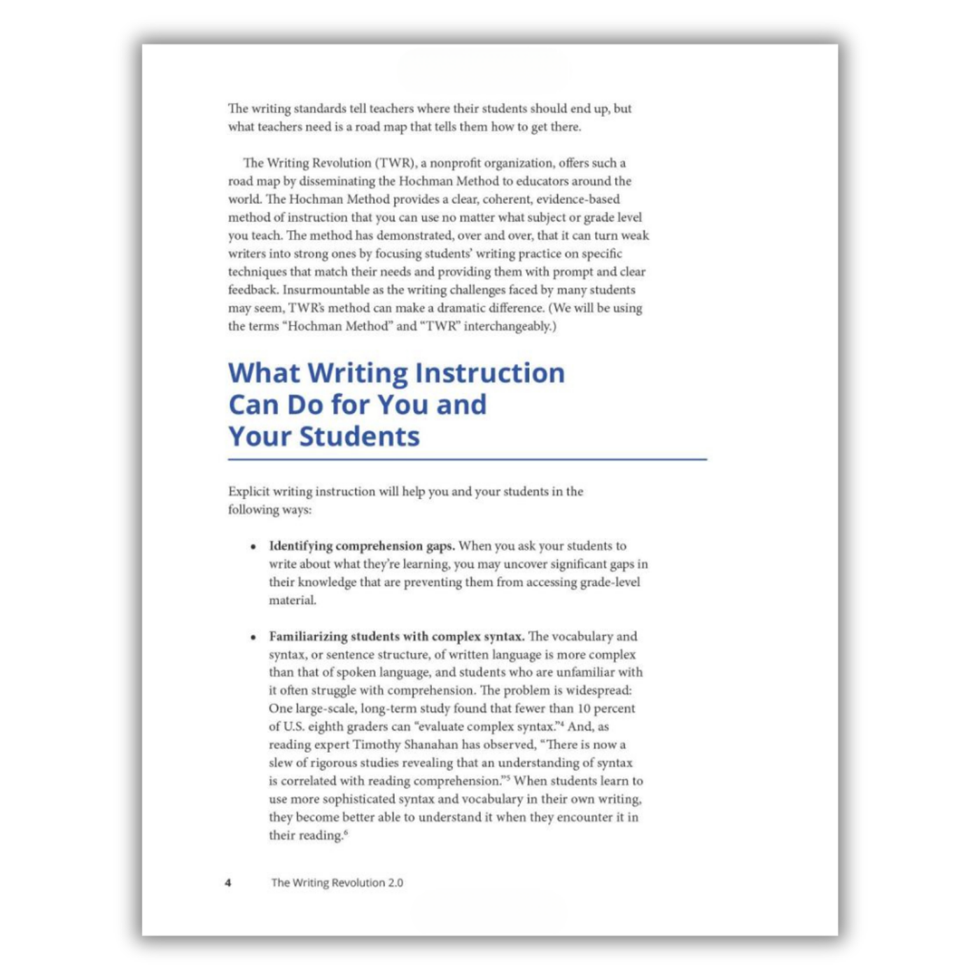 Page 4: What Writing Instruction Can Do for You and Your Students