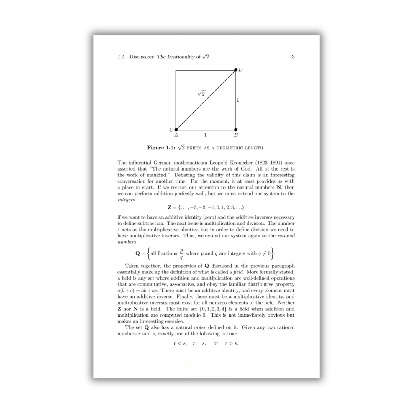 Page 3: The Irrationality of the square root of 2