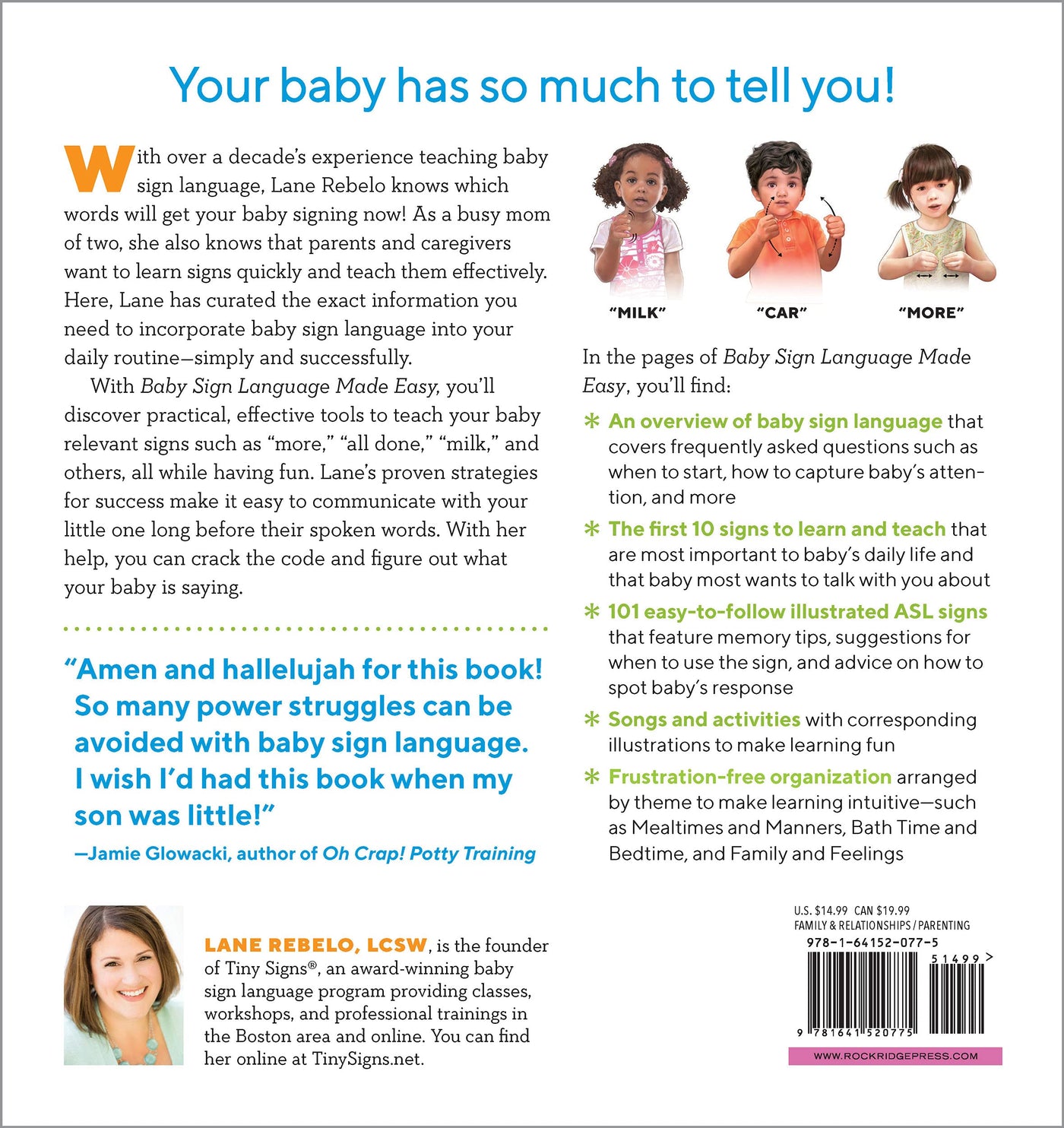 Back cover of Baby Sign Language Made Easy