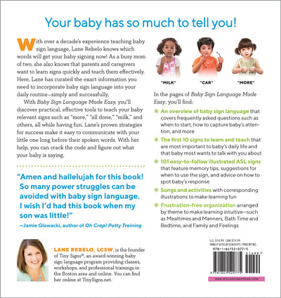 Back cover of Baby Sign Language Made Easy