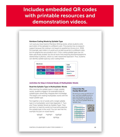 Embedded QR codes for printable resources and demos