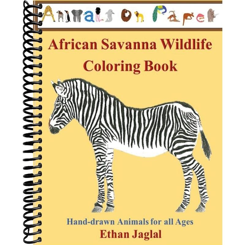 African Savanna Wildlife Coloring Book: Hand-drawn Animals for all Age ...