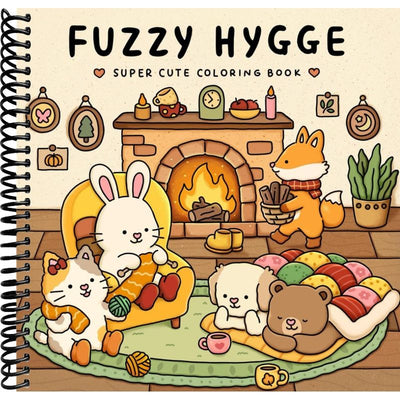 Fuzzy Hygge: Cute and Cozy Coloring Book for Adults & Teens Featuring Adorable Animals Characters for Stress Relief (Fuzzy Friends Coloring) front cover