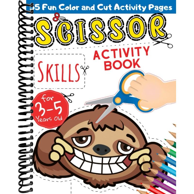 Scissor Skills Activity Book for 3-5 Years Old: Cut and Paste Animals ...