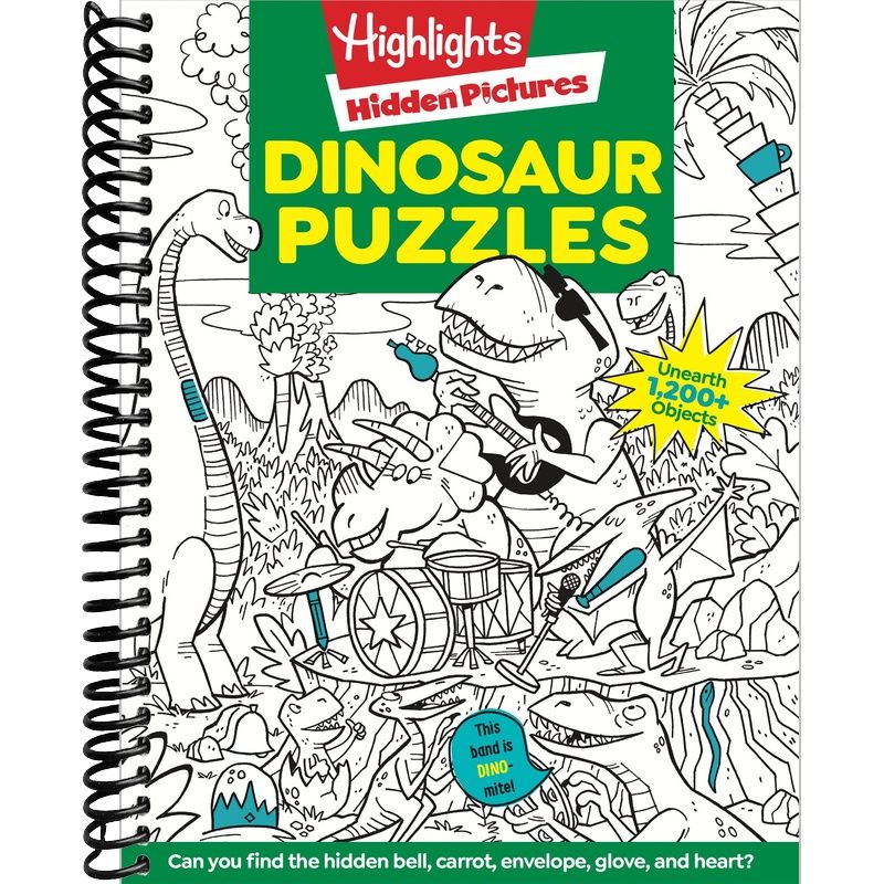 Dinosaur Puzzles: Roaring Fun Hidden Pictures Puzzles with T-rex, Fossils and More for Kids Ages 6-12, Over 1,900 Hidden Objects for the Ultimate ... Activity Book (Highlights™ Hidden Pictures®)