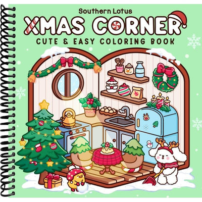 Xmas Corner: Coloring Book for Adults and Teens Featuring Christmas Scenes and Pocket Spaces, Cute and Easy Designs for Relaxation and Stress Relief (Cozy Xmas) front cover