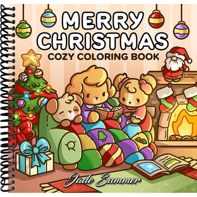 Merry Christmas: Cozy Coloring Book for Adults and Teens with Adorable Characters and Cute Holiday Scenes for Relaxation (Cozy Coloring Books) front cover
