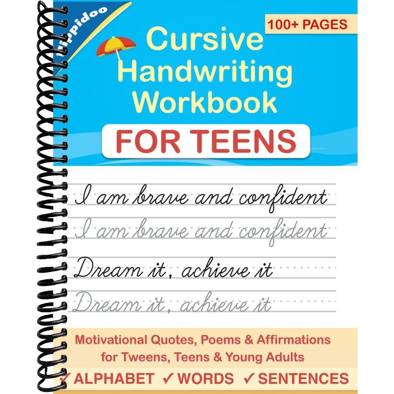 Cursive Handwriting Workbook for Teens: A cursive writing practice wor ...
