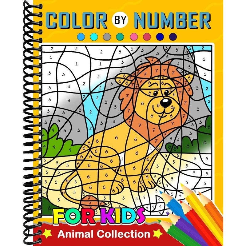Color by Number for Kids: Animal Collection Activity book – Lay it Flat ...