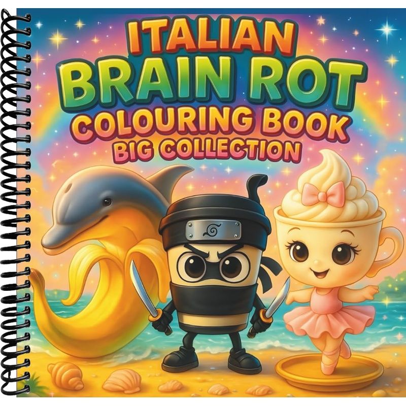 Italian Brain Rot Colouring Book Big Collection: Perfect Gift For Kids ...