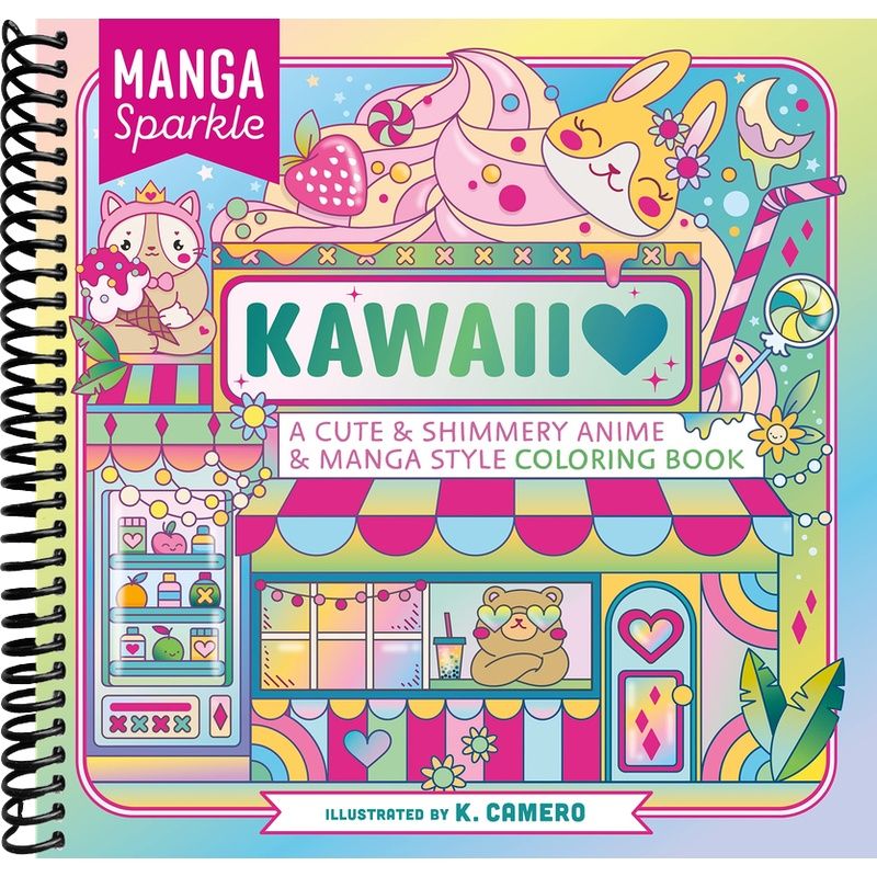 Manga Sparkle: Kawaii: A Cute & Shimmery Anime & Manga Style Coloring Book front cover
