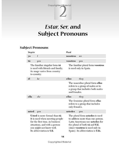 Chapter 2: Estar, Ser, and Subject Pronouns