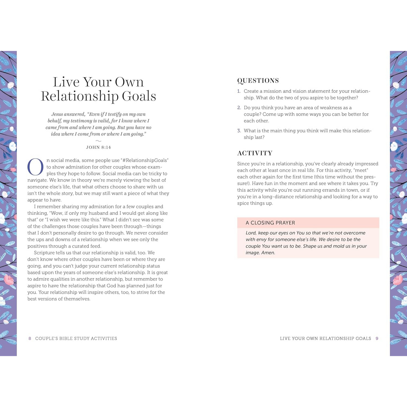 Pages 8 to 9: Live Your Own Relationship Goals