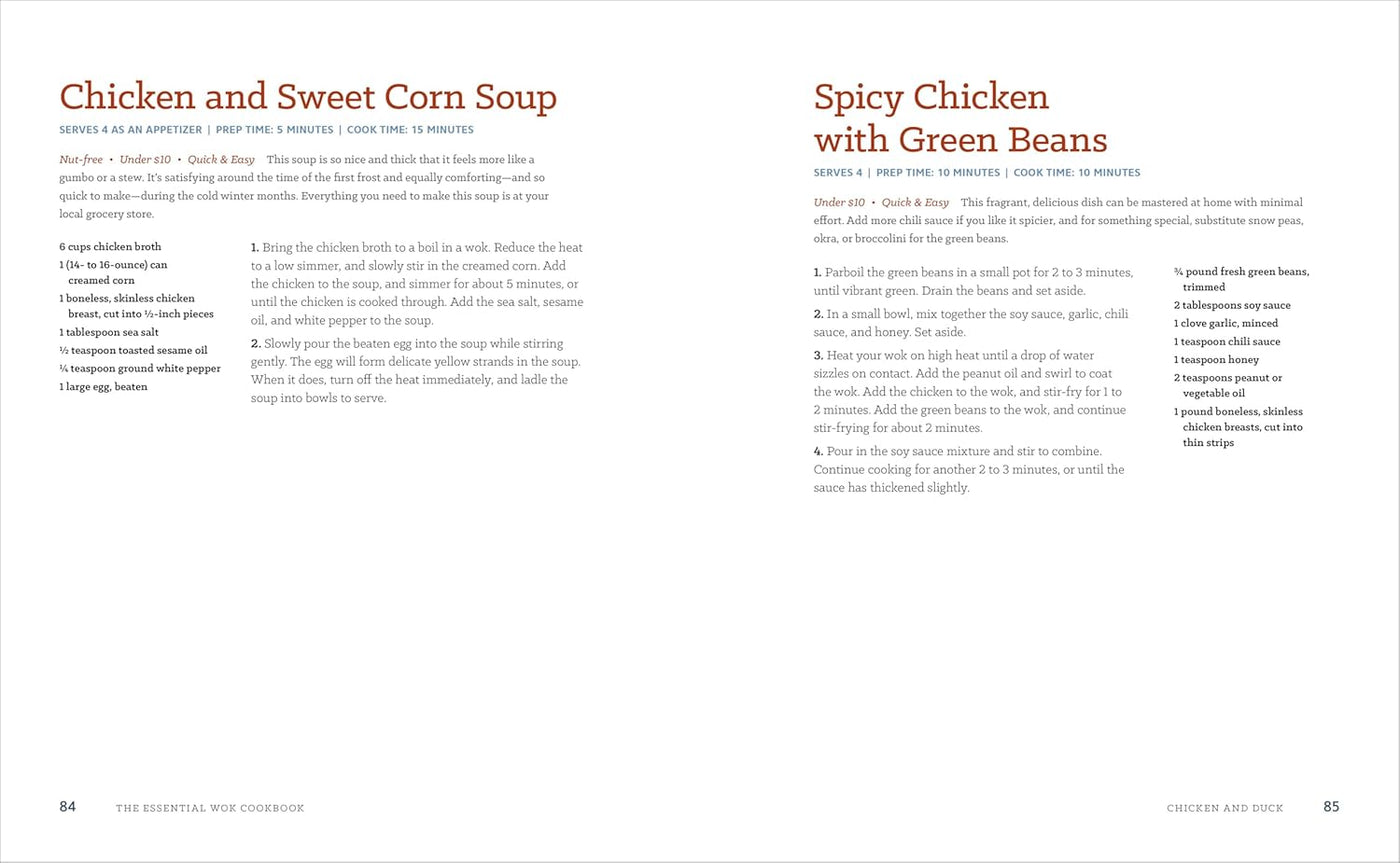 Chicken and Sweet Corn Soup & Spicy Chicken with Green Beans