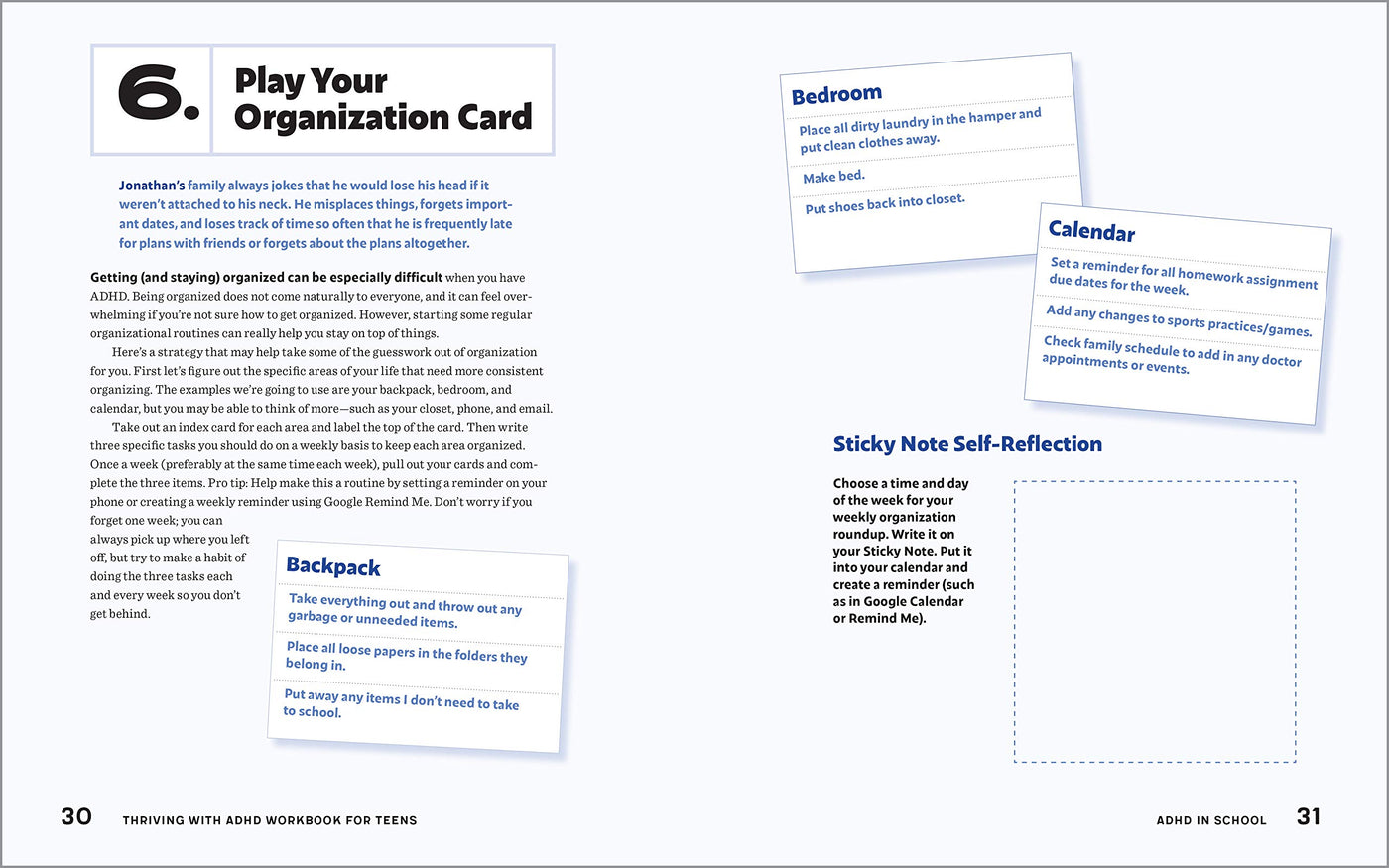 Inside of Thriving with ADHD (Play Your Organization Card)