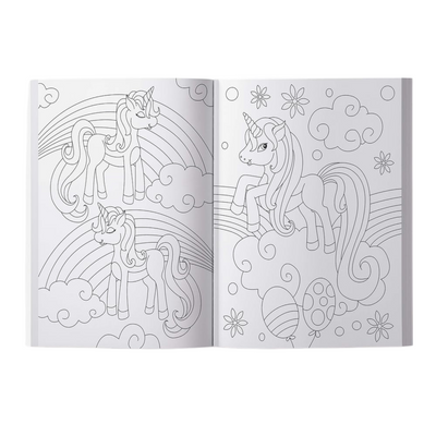 inside page of 101 Unicorn Colouring Book