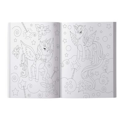 inside page of 101 Unicorn Colouring Book