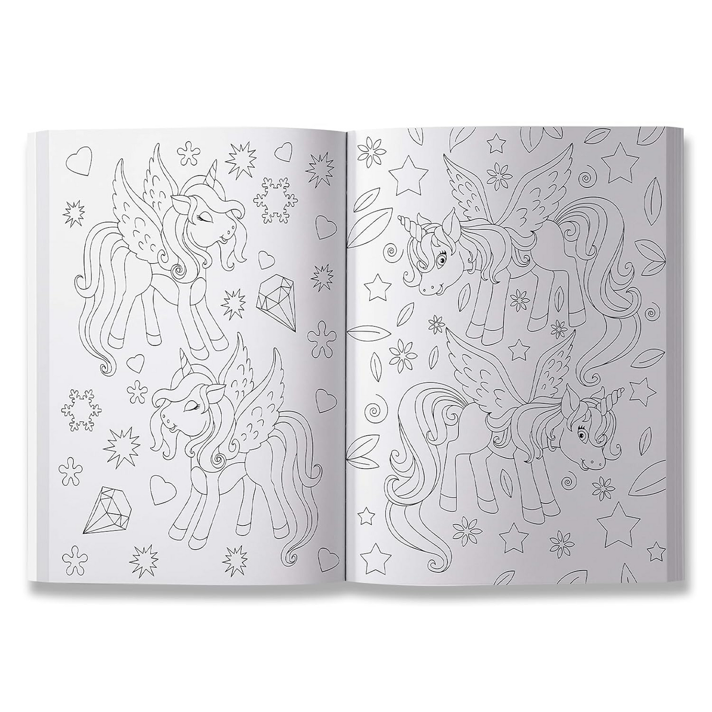 inside page of 101 Unicorn Colouring Book