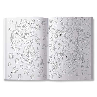 inside page of 101 Unicorn Colouring Book