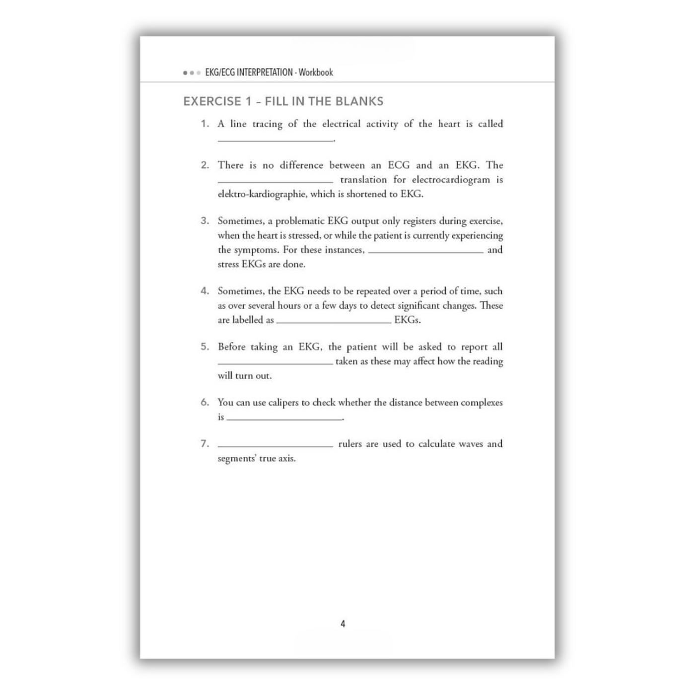 inside page of EKG/ECG Interpretation