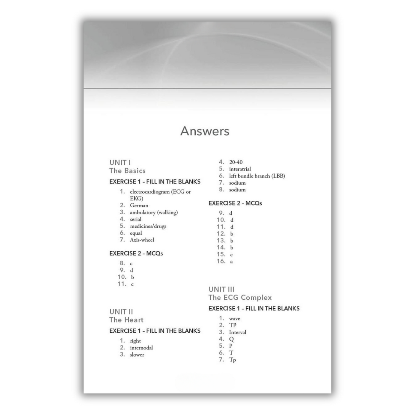 inside page of EKG/ECG Interpretation