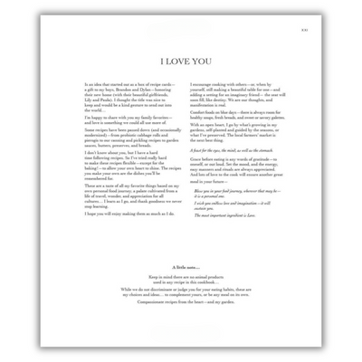 inside page of I Love You: Recipes from the Heart