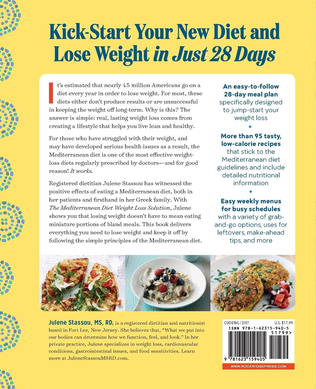 Back cover of The Mediterranean Diet Weight Loss Solution