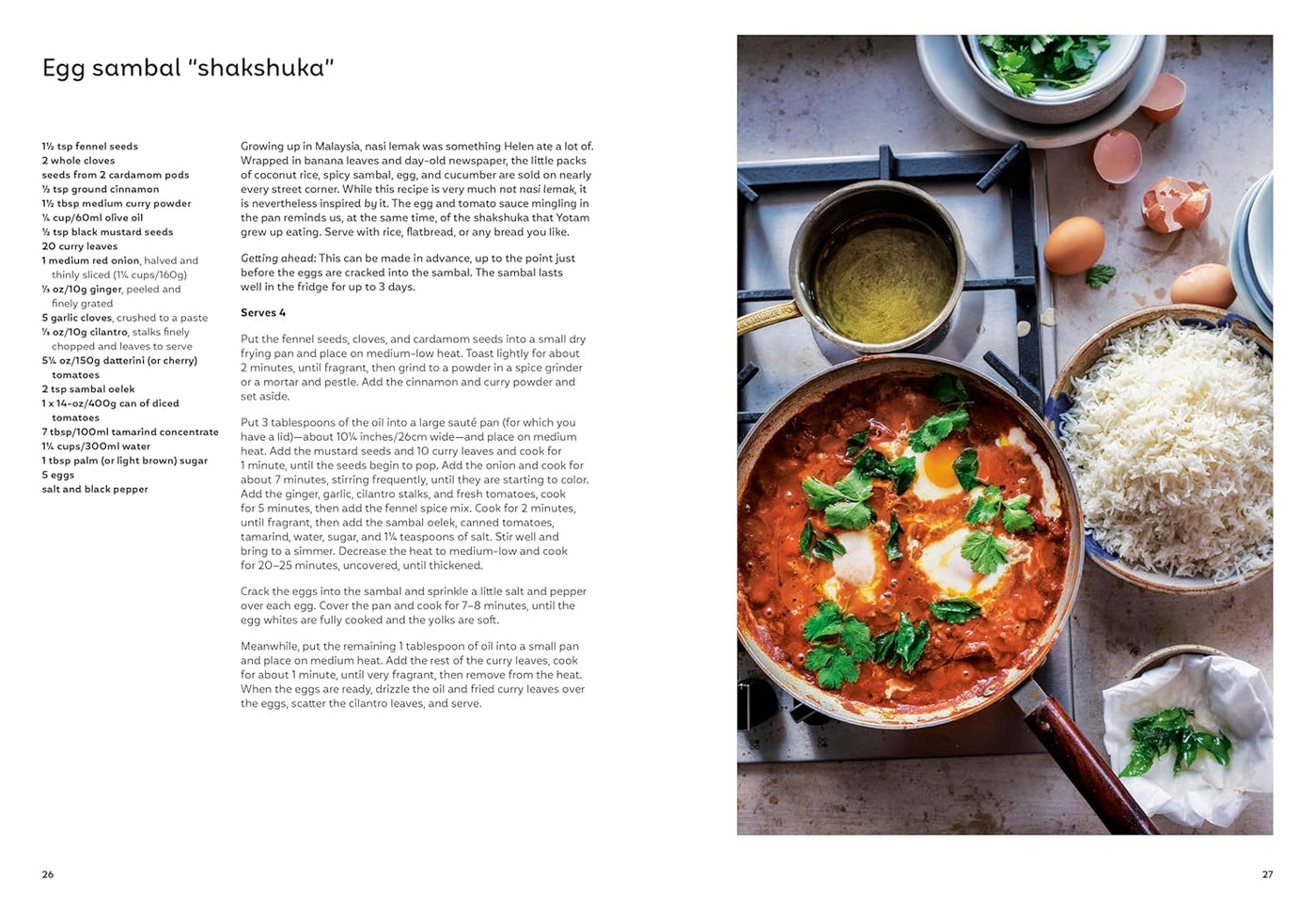 Pages 26 to 27: Egg Sambal "Shakshuka"