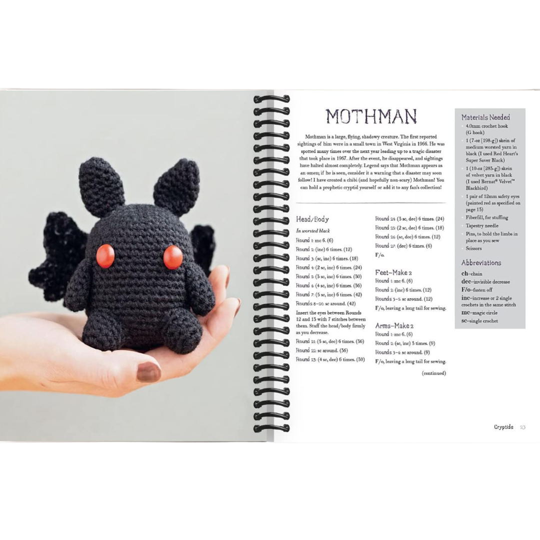 A Crochet World of Creepy Creatures and Cryptids: 40 Amigurumi Patterns for Adorable Monsters, Mythical Beings and More (Spiral Bound)