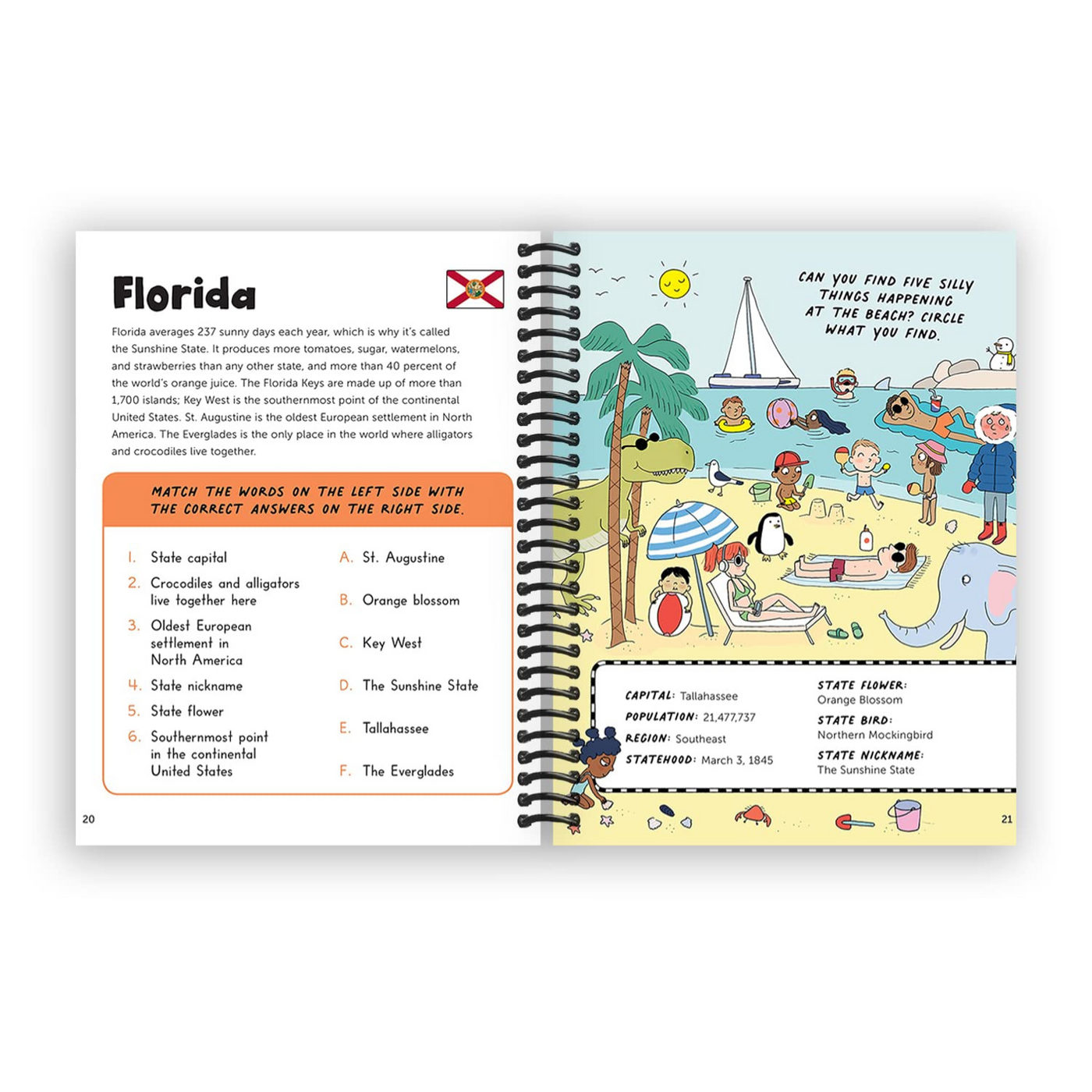 Fun with 50 States: A Big Activity Book for Kids about the Amazing United States (Spiral Bound)