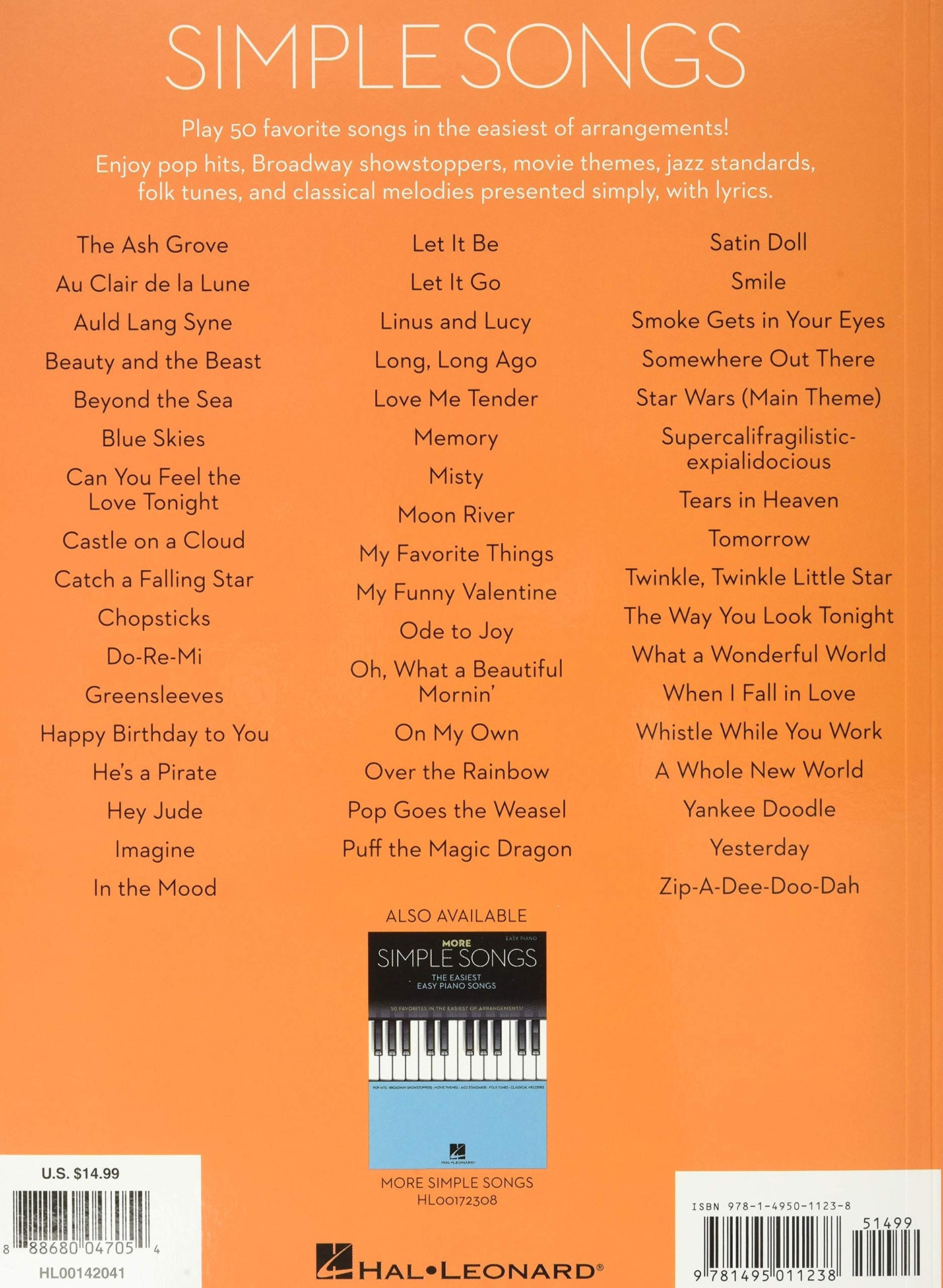 Back cover of Simple Songs