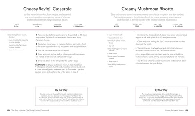 Pages 158 to 159: Cheesy Ravioli Casserole & Creamy Mushroom Risotto