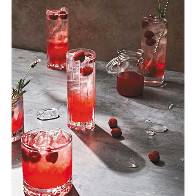 A drink with Strawberries