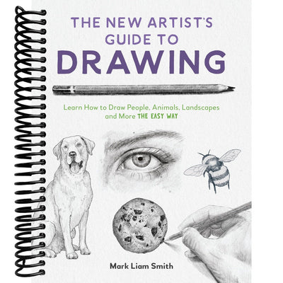 Book cover of 'The New Artist's Guide to Drawing' with illustrations and a pencil.