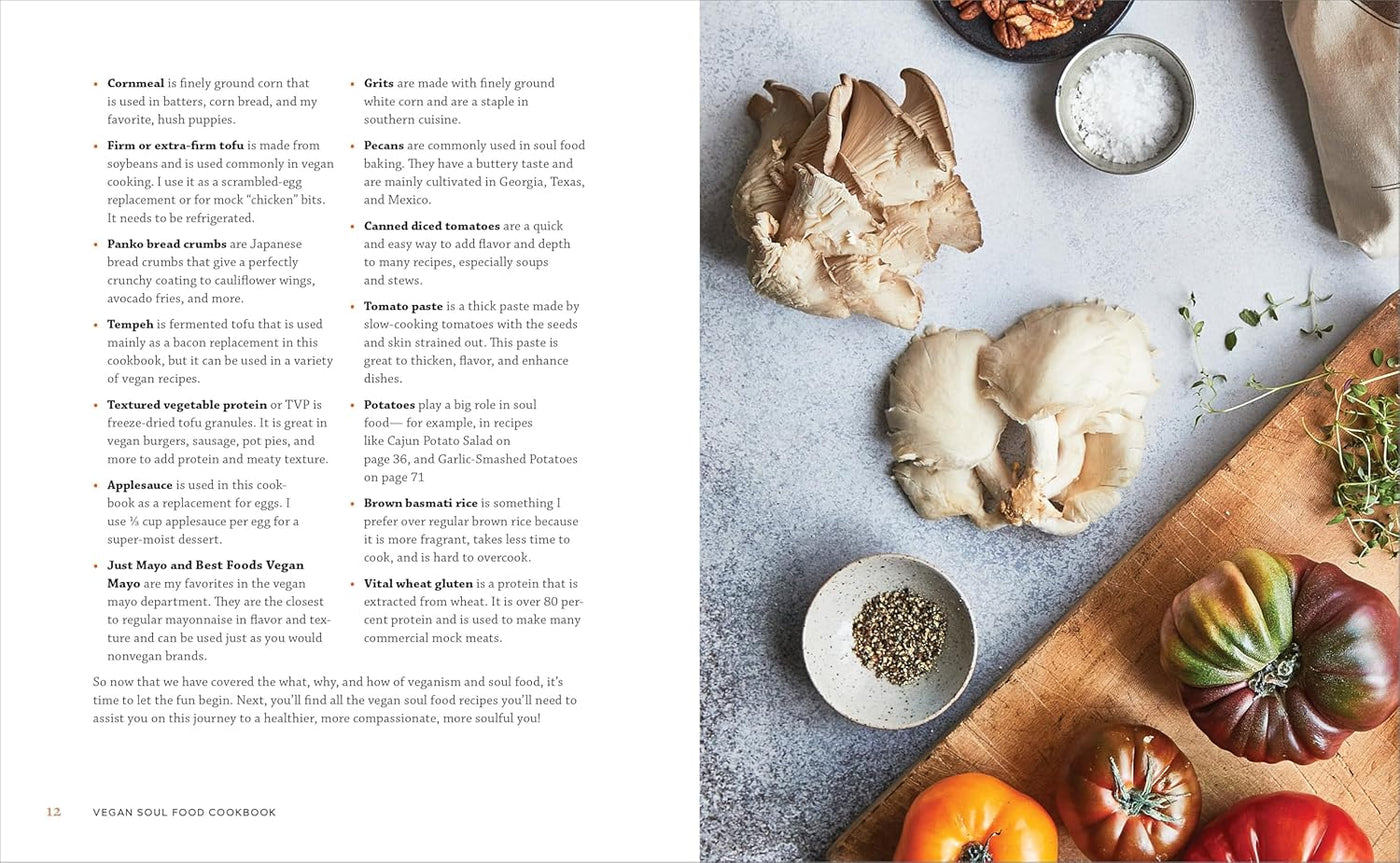 Page 12 (Different ingredients used in vegan soul food)